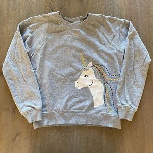 Hanna Andersson Unicorn Sweatshirt Gray Siz3 10 -e